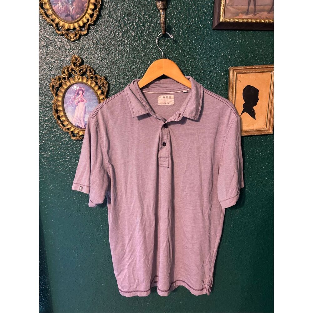 Linksoul Purple Striped Polo Sz Large